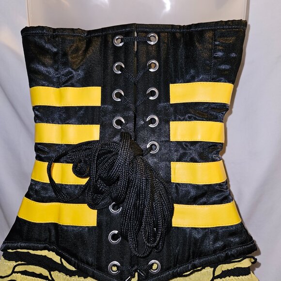 NWT SMALL 24" Tight Lacing Bee Corset Steel Boned - Picture 4 of 16